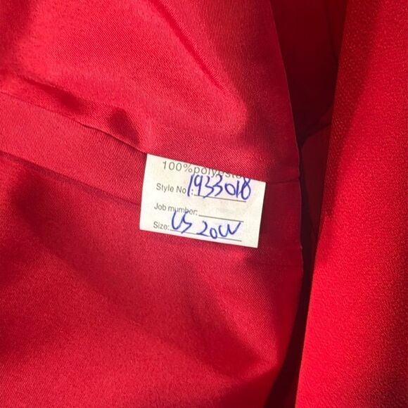 Women’s Red Chiffon 3 Piece Pants Suit Mother of the Bride Plus Size 20W NEW - Picture 9 of 15